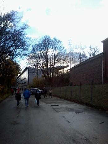 Walking up to the Shay's main stand.