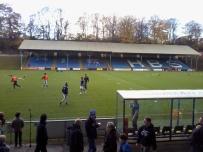 The Shay - home of FC Halifax Town - this looks to be an older stand and was empty on the day.